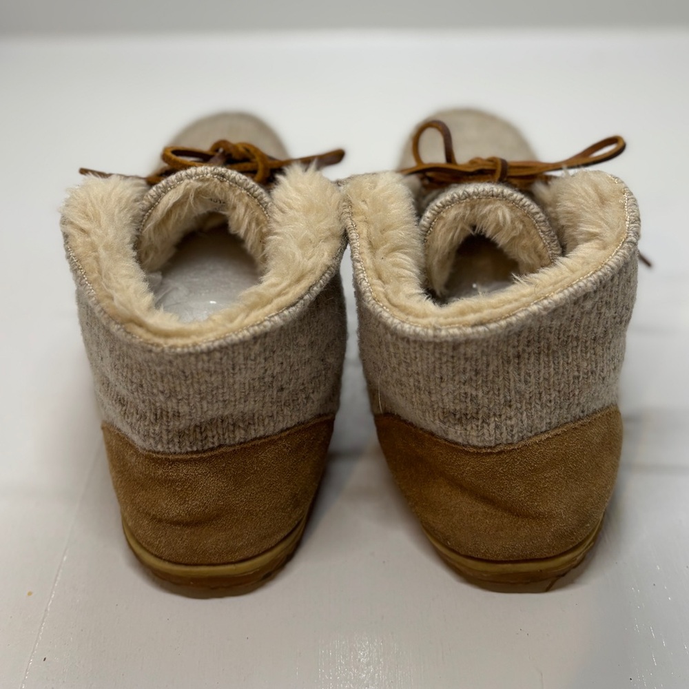 Minnetonka Women’s Knit Moc Toe Ankle Boots Faux Fur Lined Size 6 - Picture 6 of 12
